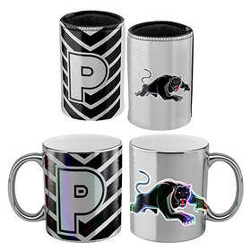 Panthers Metallic Can Cooler and Mug Gift Pack