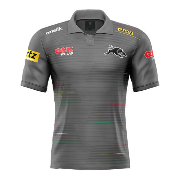 2022 Panthers Men's Grey Media Polo0