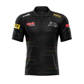 2022 Panthers Women's Black Media Polo