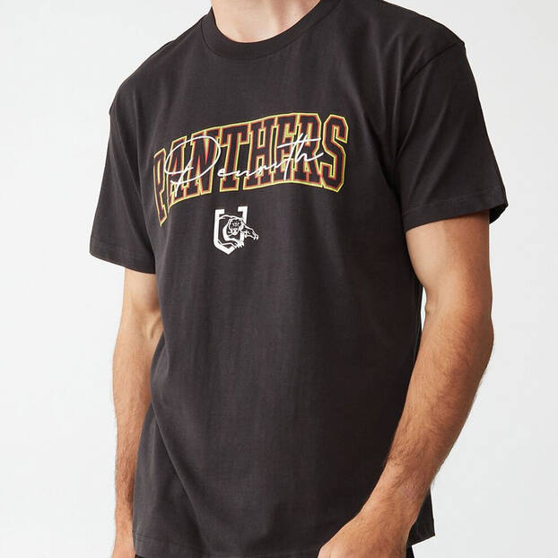 Panthers Mens Embroidery Script Tee1