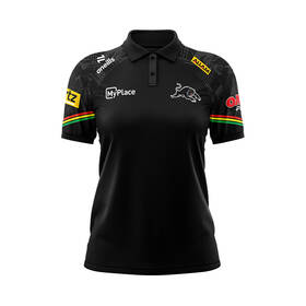 2024 Panthers Women's Black Media Polo