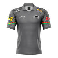 2024 Panthers Men's Grey Media Polo0