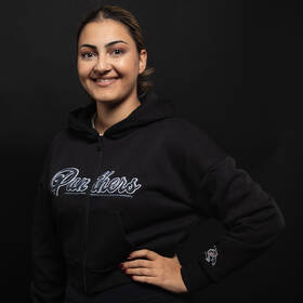 Panthers Women's Cropped Script Hoodie