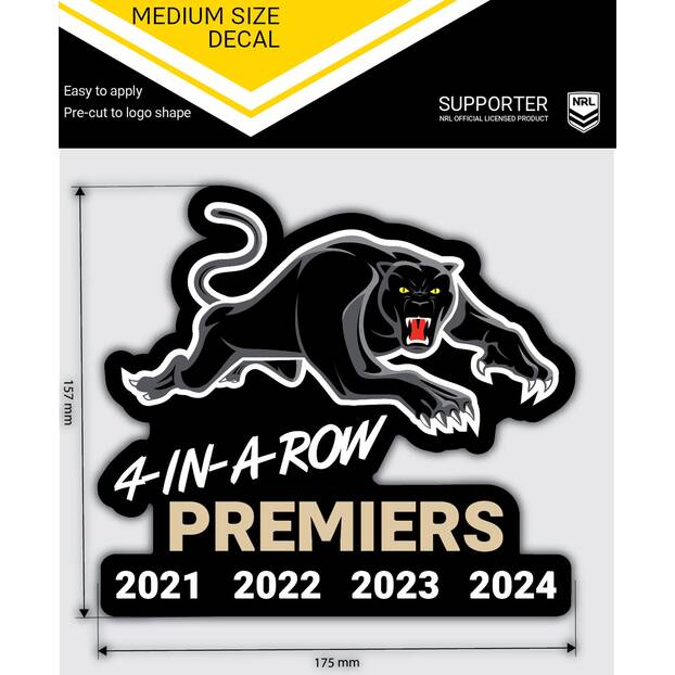 PRE-ORDER: 2024 Panthers Premiers 4-in-a-row Medium Decal0