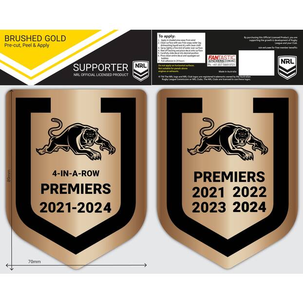 PRE-ORDER: 2024 Panthers Premiers Brushed Gold Decal0