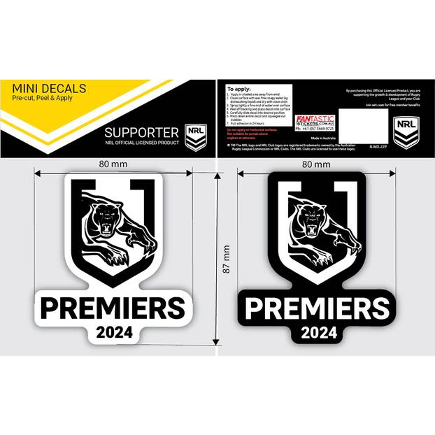 PRE-ORDER: 2024 Panthers Premiers Mini Decal0