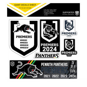 2024 Panthers Premiers 4-in-a-Row Giant Decal Sheet