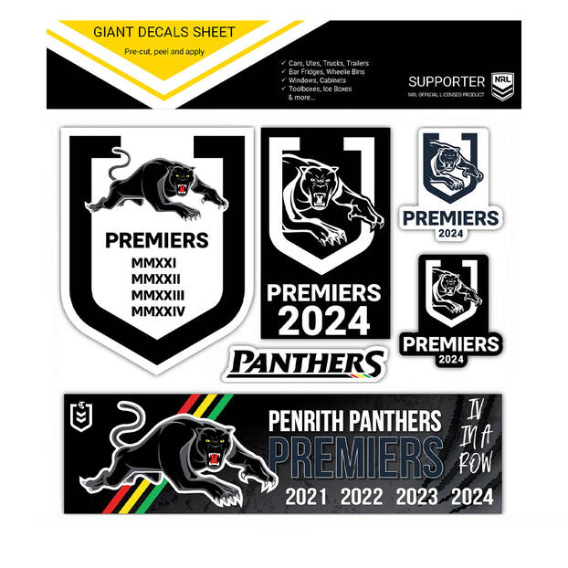 2024 Panthers Premiers 4-in-a-Row Giant Decal Sheet0