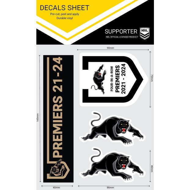 2024 Panthers Premiers 4-piece Decal Sheet1