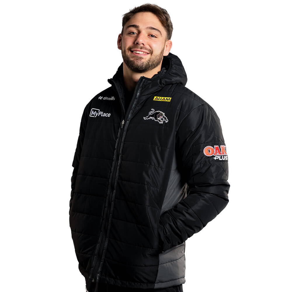 2025 Panthers Men's Hooded Padded Jacket1