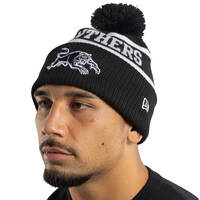 New Era Panthers Knitted Black & White Beanie1