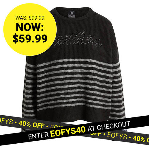 Panthers Women's Stripe Knit Crew